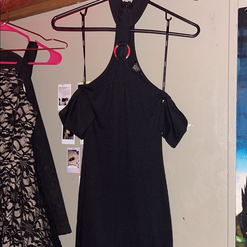 black mini dress